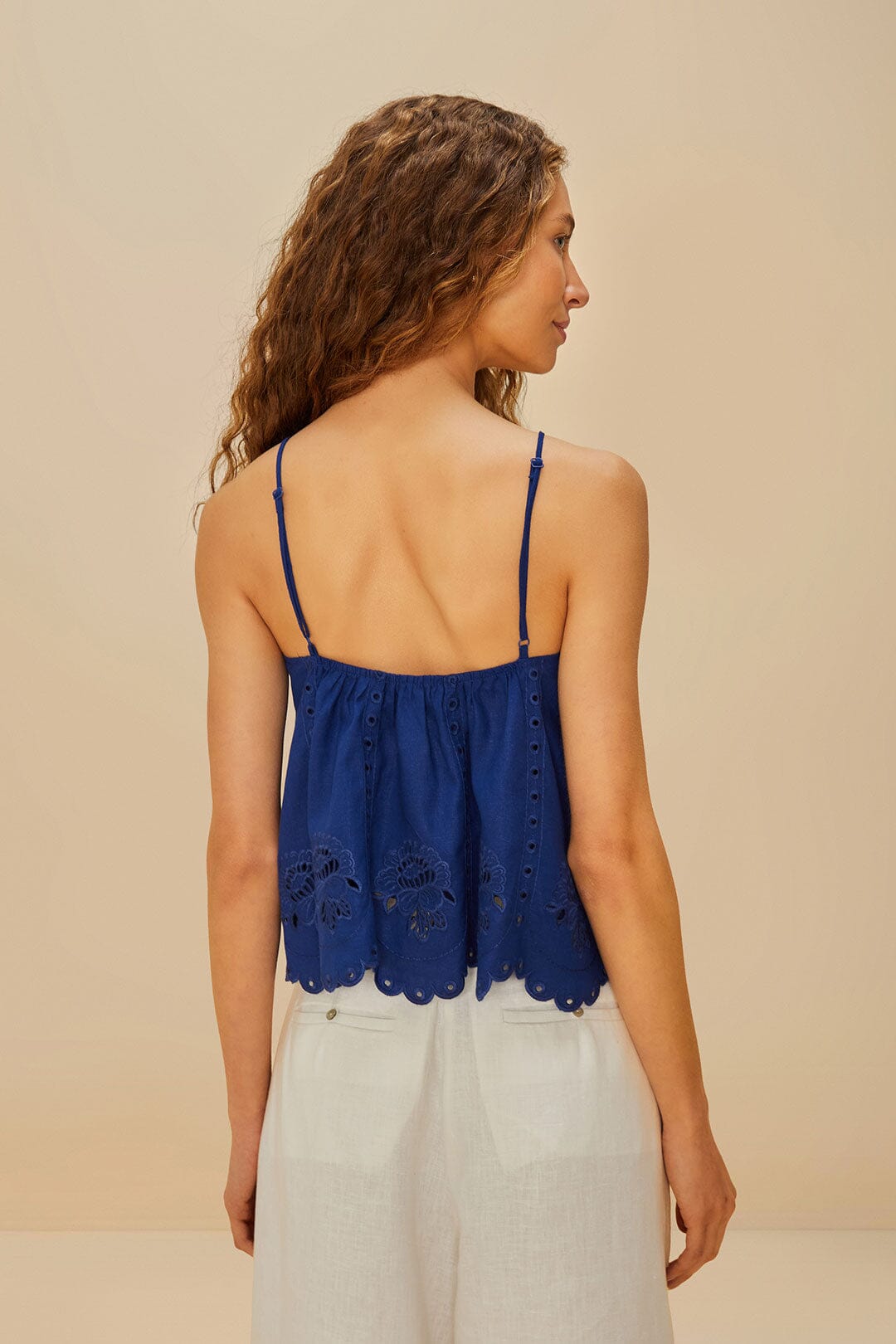 FARM Rio Blue Richelieu Sleeveless LENZING™ ECOVERO™ Euroflax™ Blouse