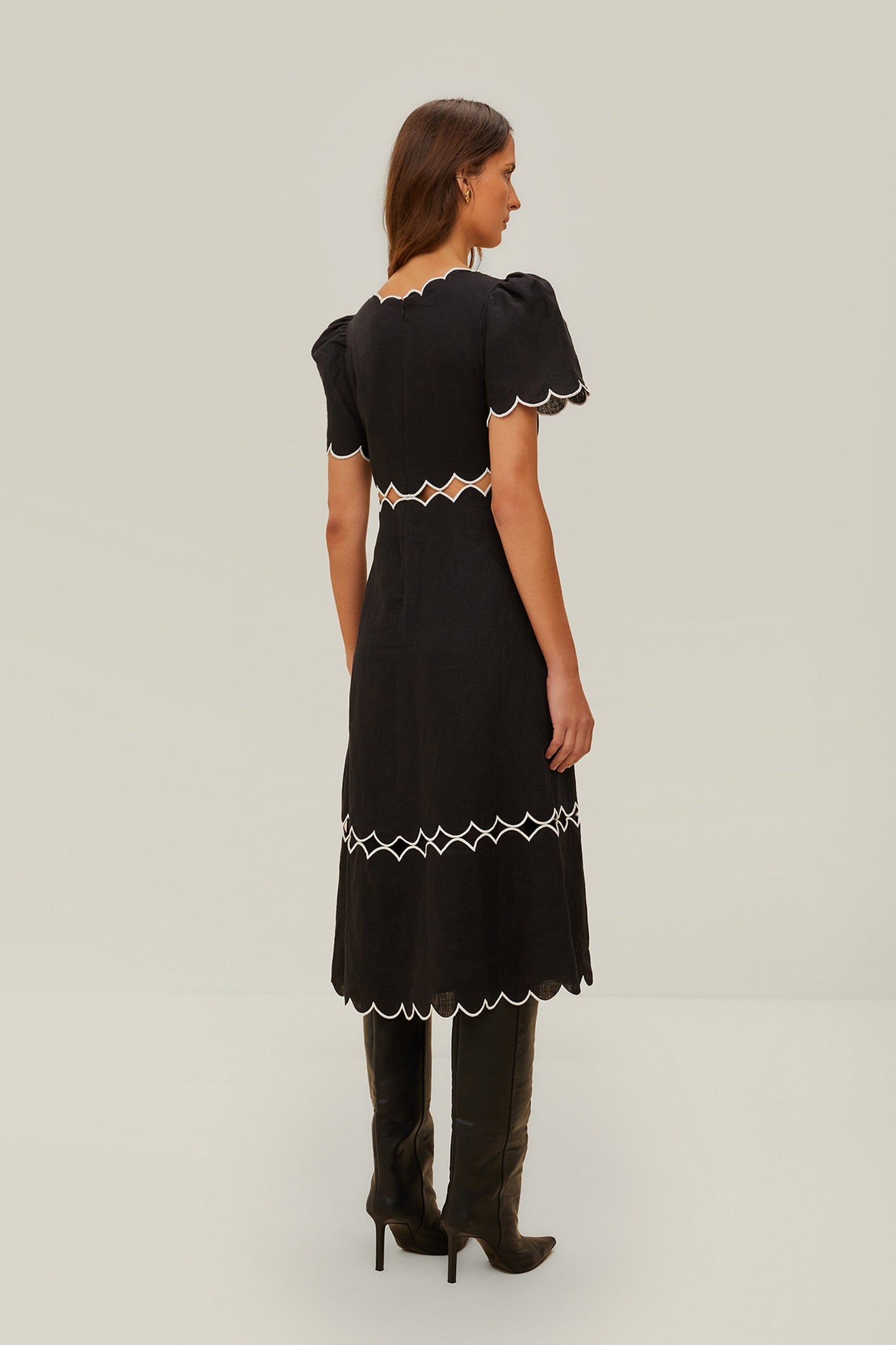 FARM Rio Black Short Sleeve LENZING™ ECOVERO™ Euroflax™ Maxi Dress