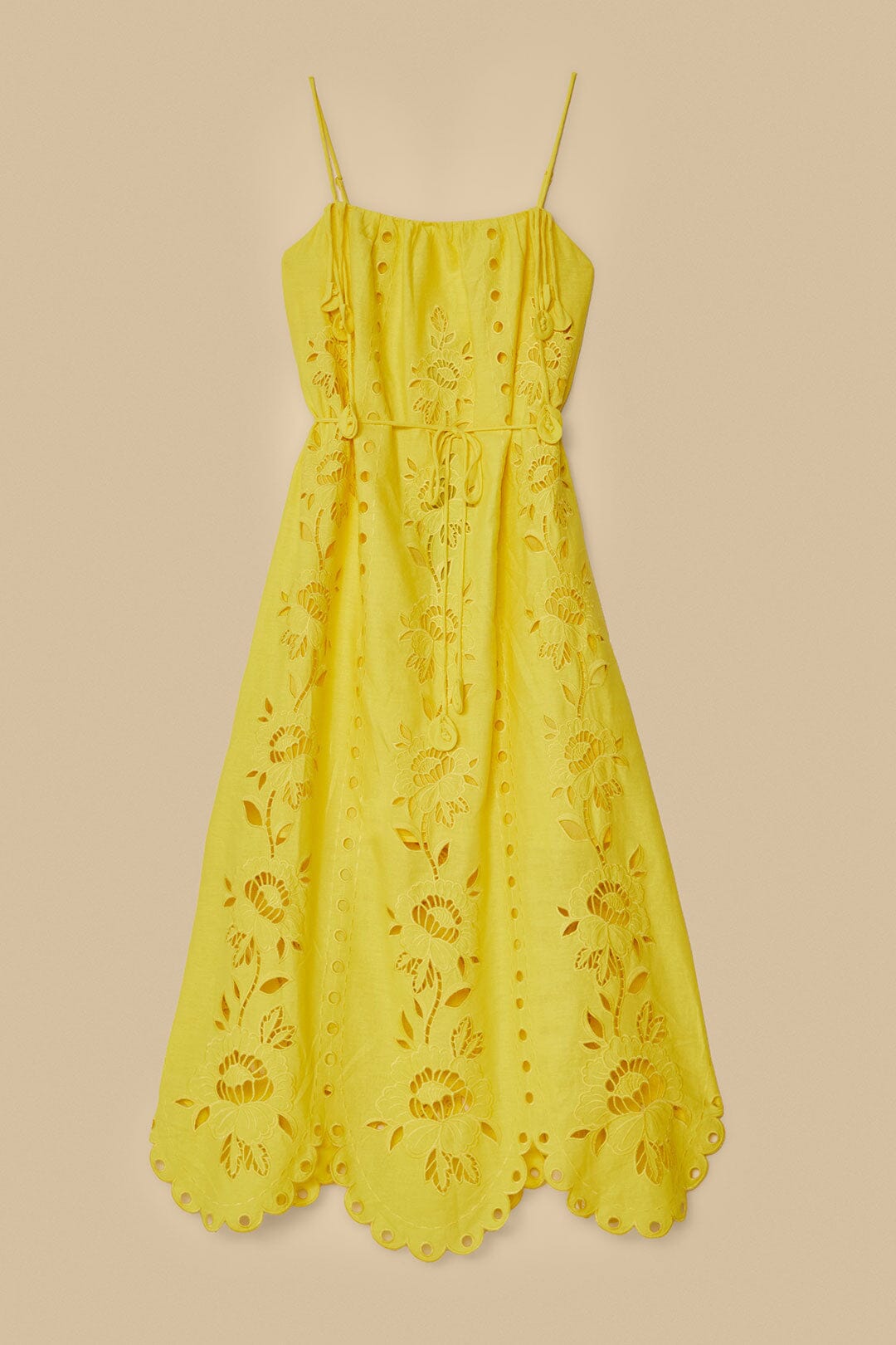 FARM Rio Yellow Richelieu Sleeveless LENZING™ ECOVERO™ Euroflax™ Maxi Dress