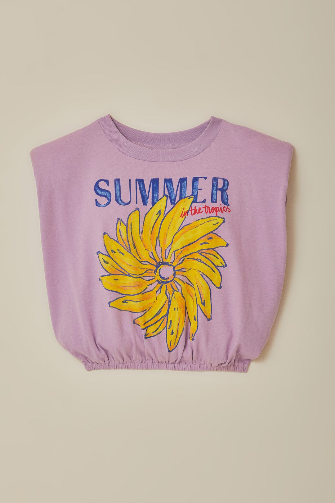 FARM Rio Lilac Summer In The Tropics Shoulder Pad Organic Cotton T-Shirt