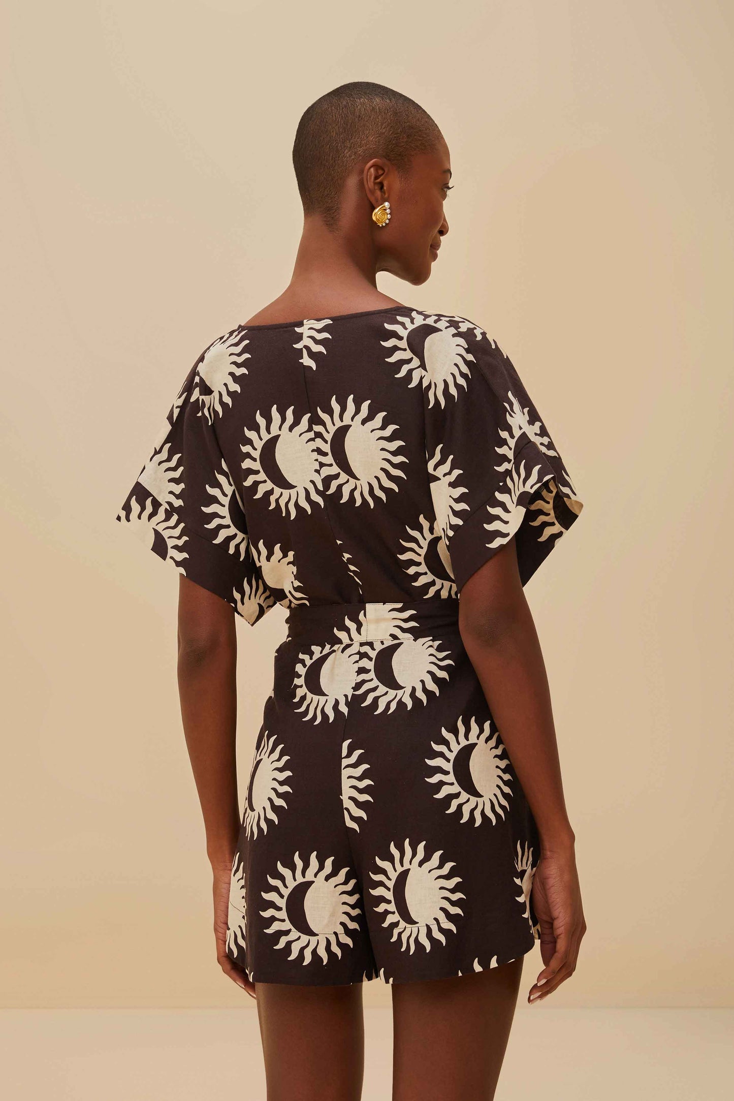 FARM Rio Black Sunny Moon LENZING™ ECOVERO™ Euroflax™ Romper