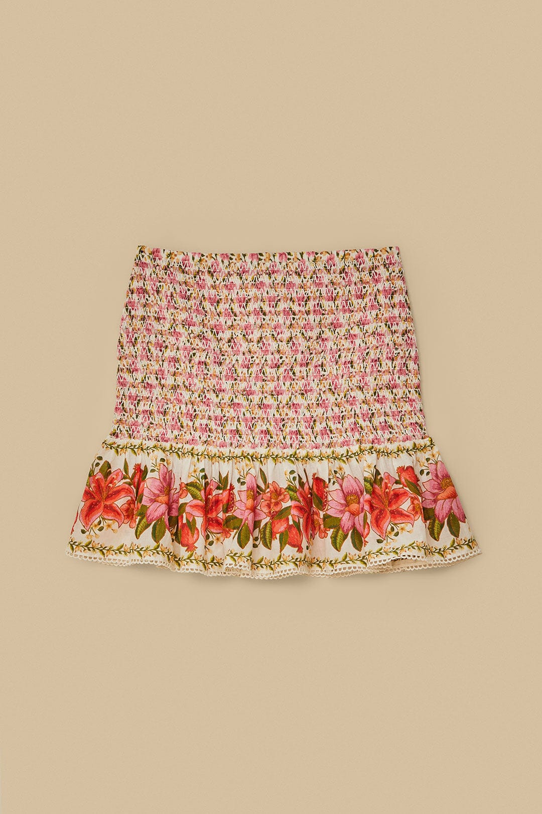 FARM Rio Off-White Summer Fruit Mini Skirt