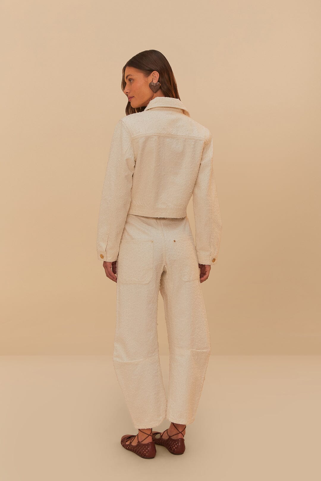 FARM Rio Off-White Twill Laser Carpenter Pants