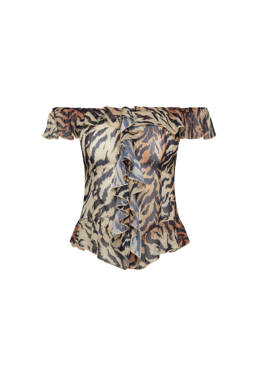 Lioness Fashion Sale | Truffle Ruffle Top - Tiger