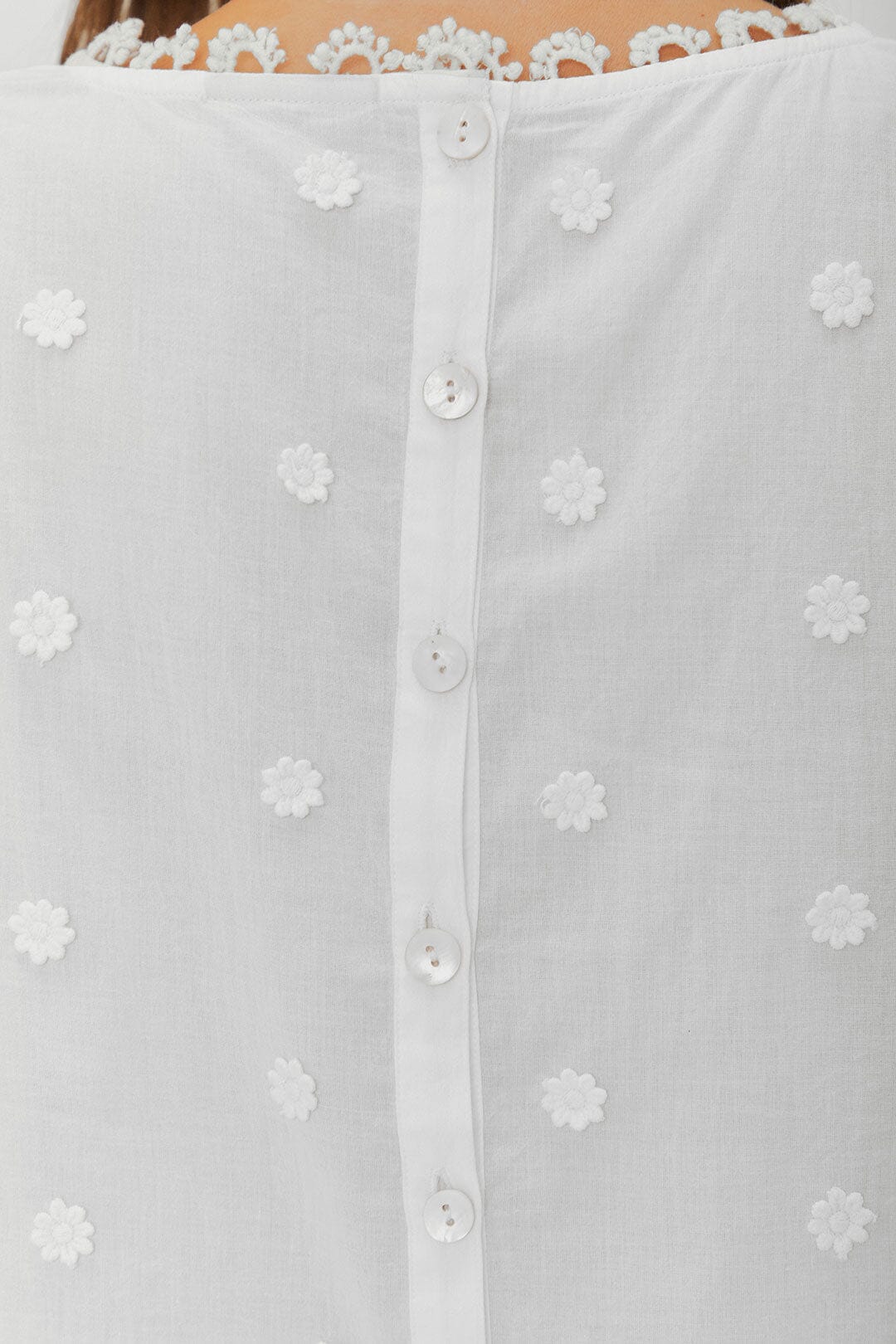 FARM Rio Off-White 3D Flowers Blouse
