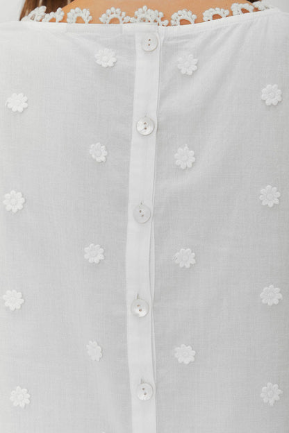 FARM Rio Off-White 3D Flowers Blouse