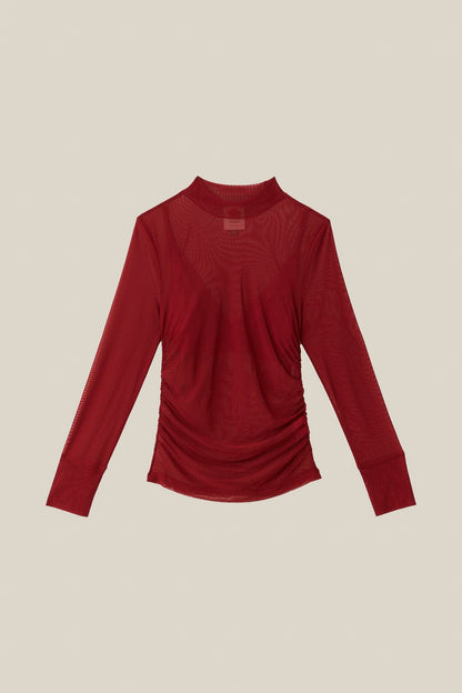 FARM Rio Burgundy Jersey Blouse
