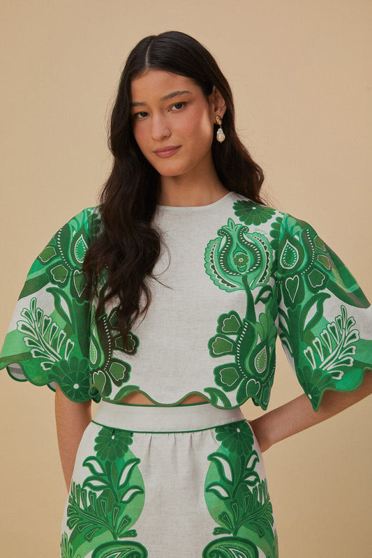 FARM Rio Green Color Festival Euroflax™ Blouse