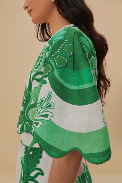 FARM Rio Green Color Festival Euroflax™ Blouse
