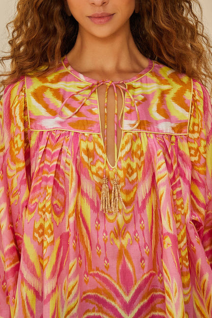 FARM Rio Pink Pineapple Tapestry Blouse