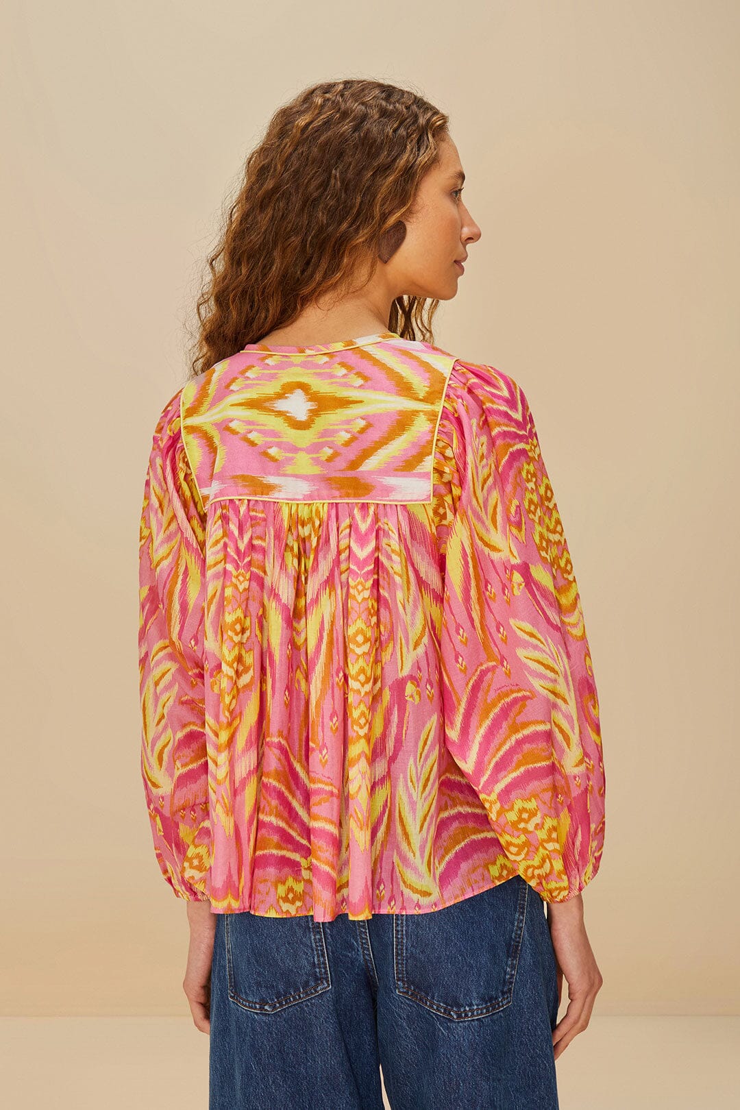 FARM Rio Pink Pineapple Tapestry Blouse