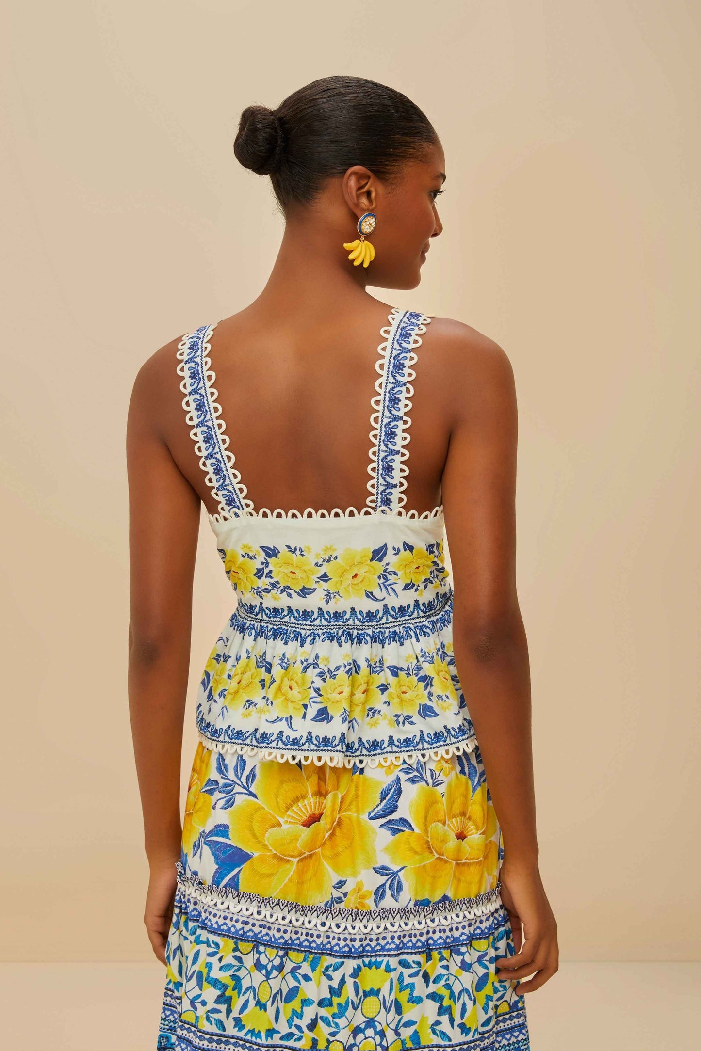 FARM Rio Off-White Zuli Sleeveless Blouse