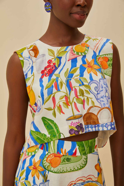 FARM Rio Off-White Fresh Table LENZING™ ECOVERO™ Euroflax™ Blouse