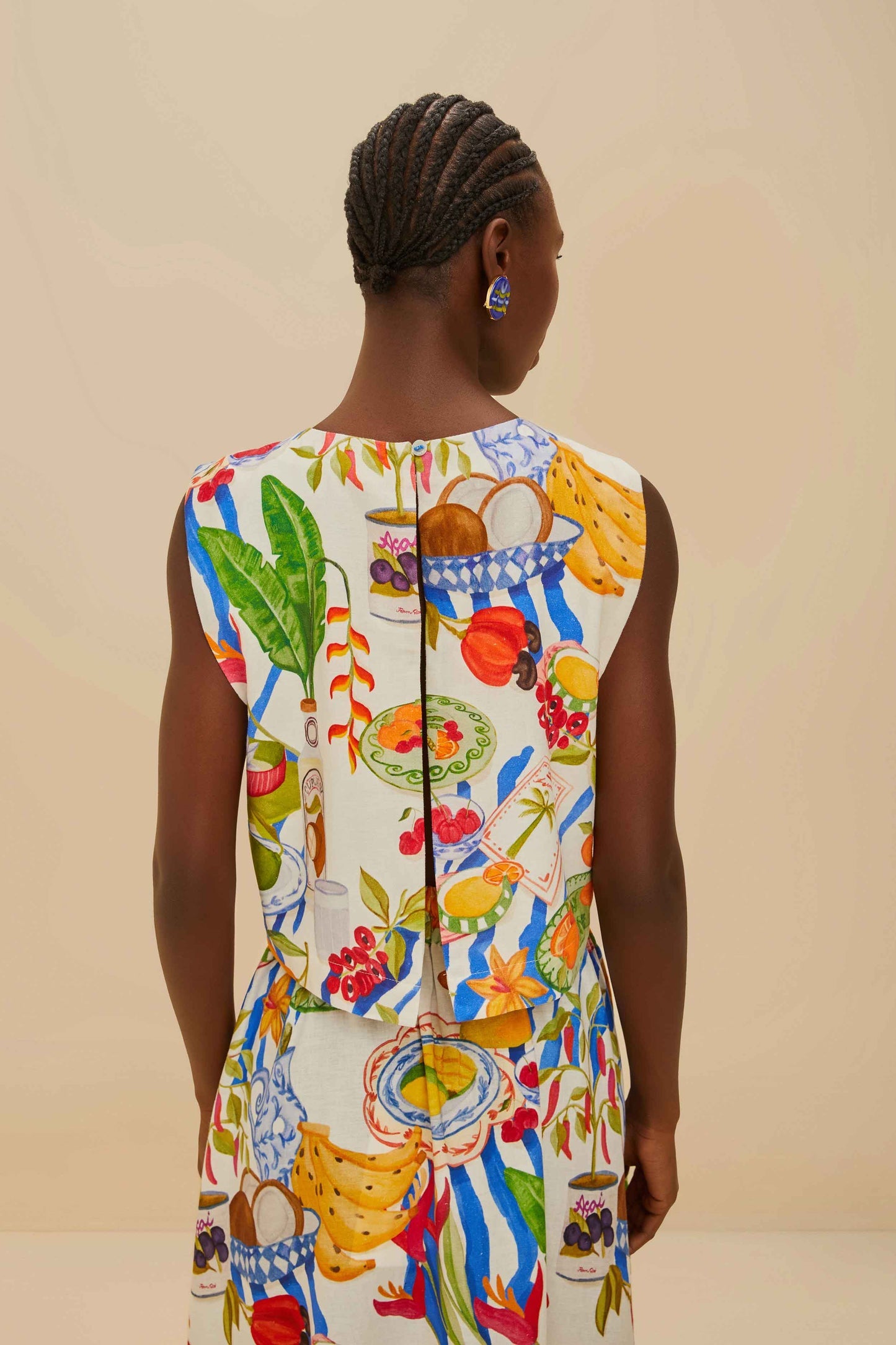 FARM Rio Off-White Fresh Table LENZING™ ECOVERO™ Euroflax™ Blouse