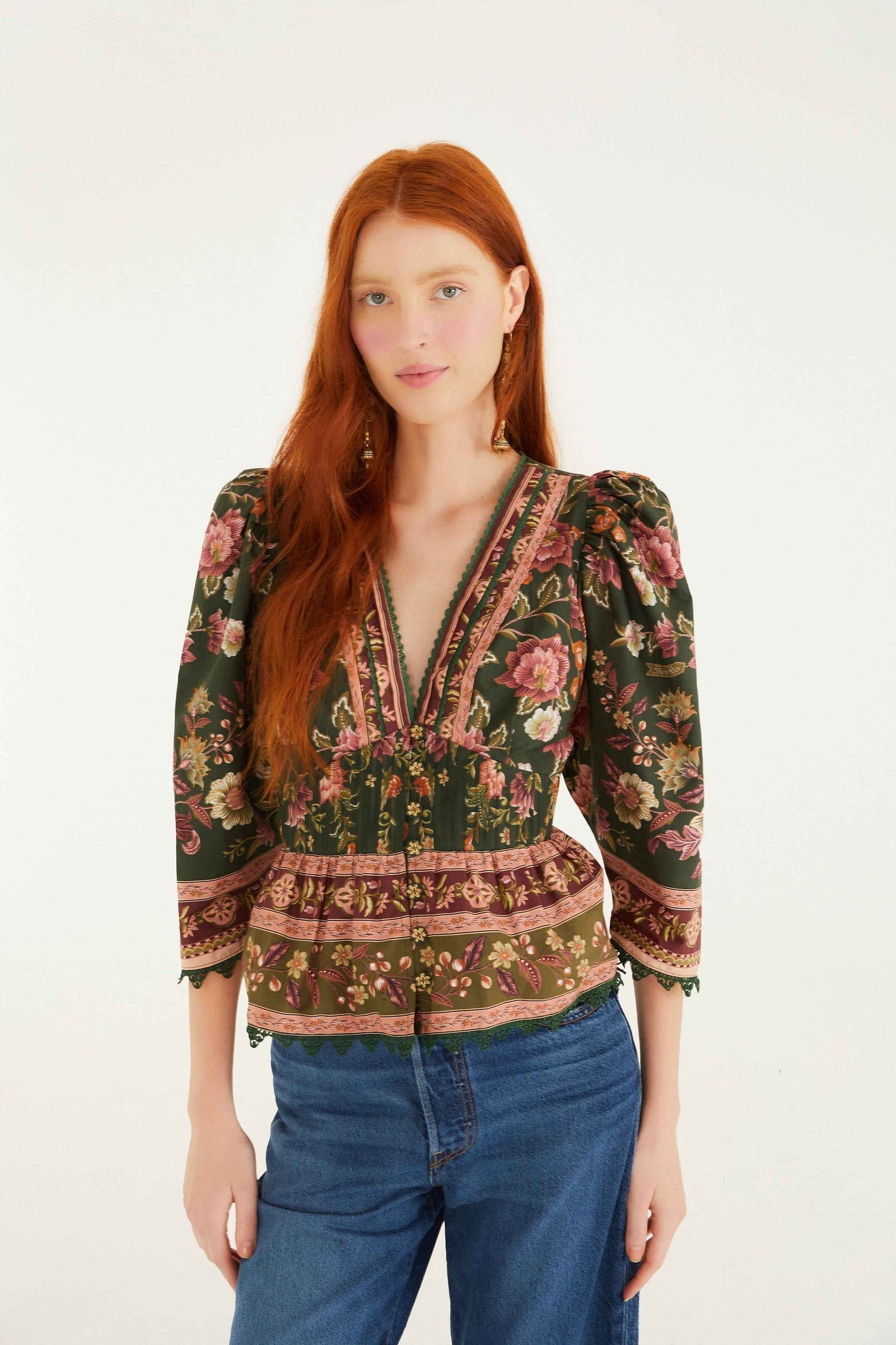 FARM Rio Green Flowering Garden Tree Blouse | FARM Rio