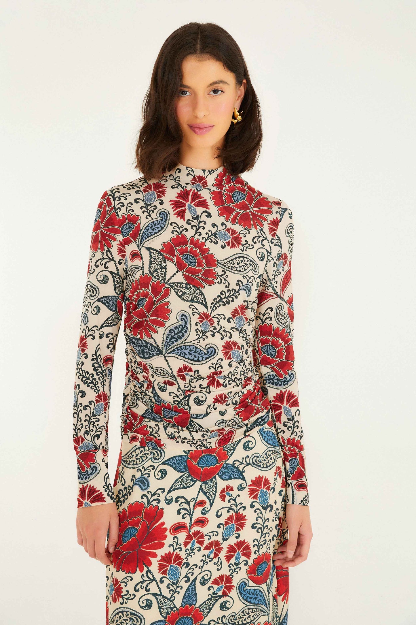 FARM Rio Sand Francesca Jersey Blouse | FARM Rio