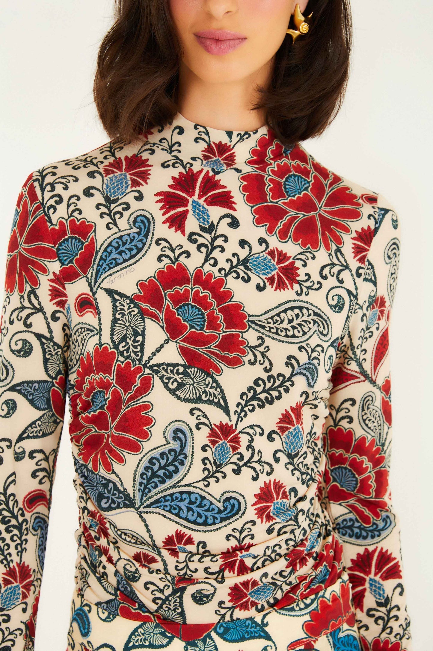 FARM Rio Sand Francesca Jersey Blouse | FARM Rio