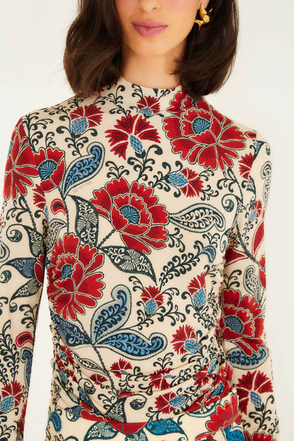 FARM Rio Sand Francesca Jersey Blouse | FARM Rio