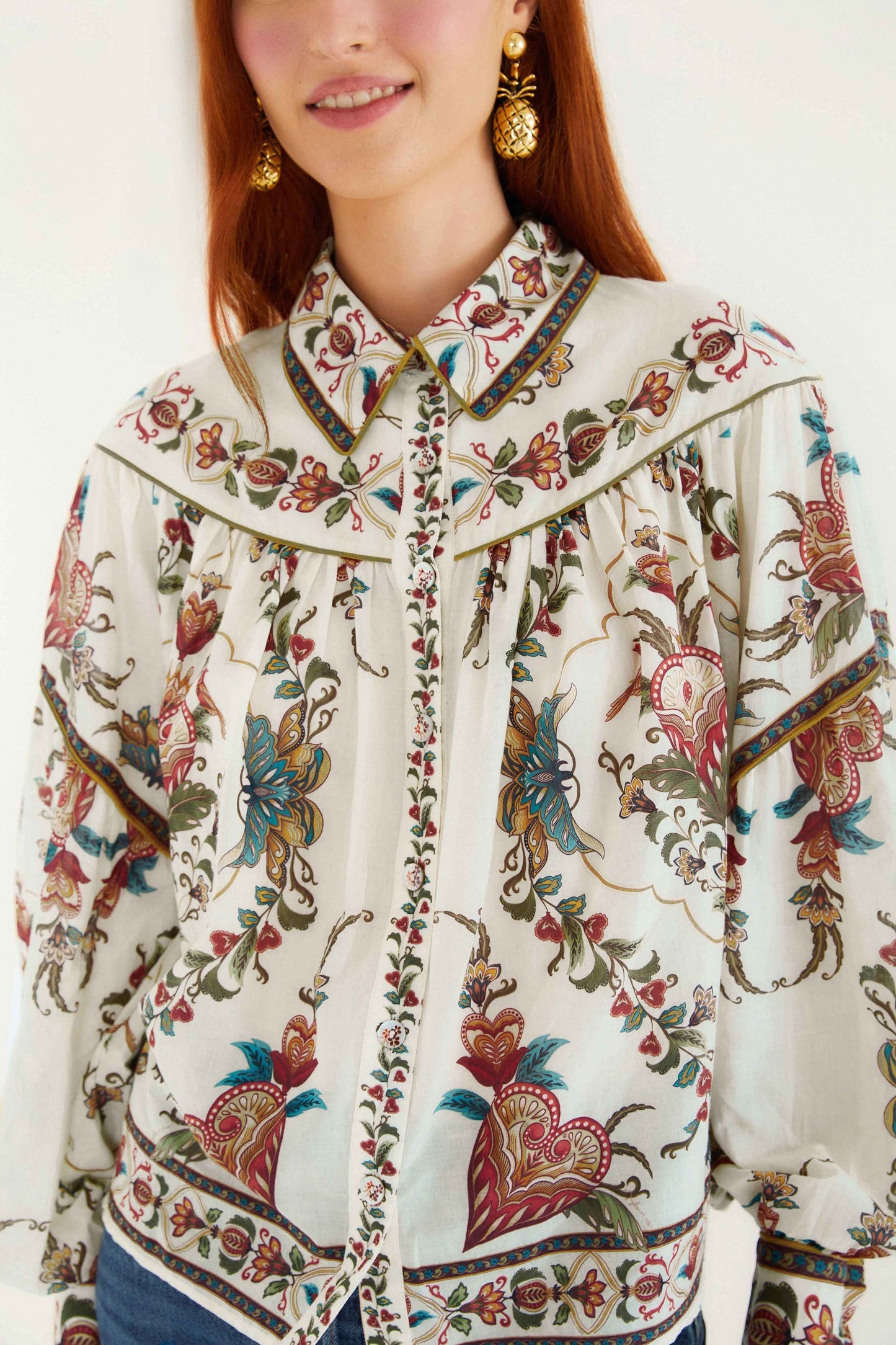FARM Rio Cream Majestic Hearts Blouse | FARM Rio