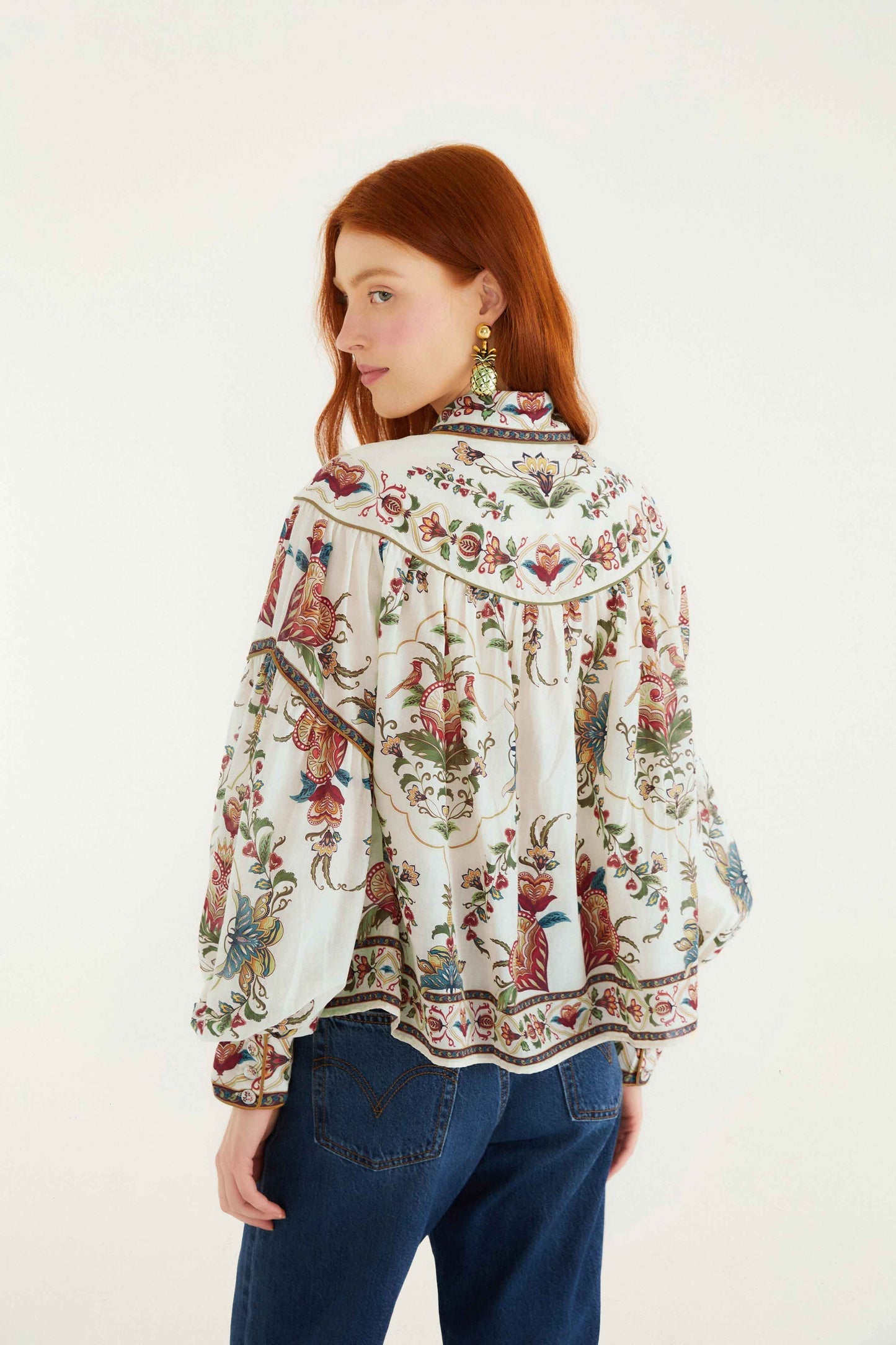 FARM Rio Cream Majestic Hearts Blouse | FARM Rio