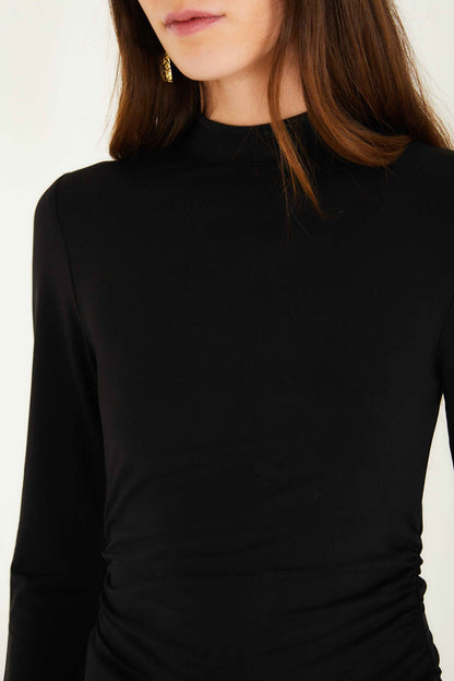 FARM Rio Black Jersey Long Sleeve Blouse | FARM Rio