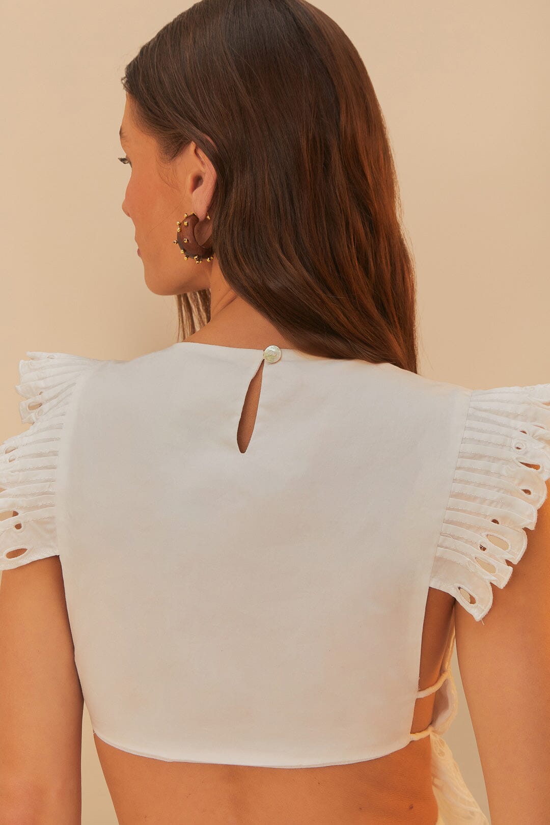 FARM Rio Off-White Butterfly Richelieu Blouse