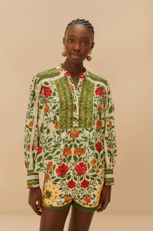 FARM Rio Sand Garden Tapestry Blouse