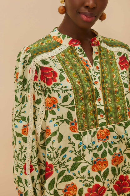 FARM Rio Sand Garden Tapestry Blouse