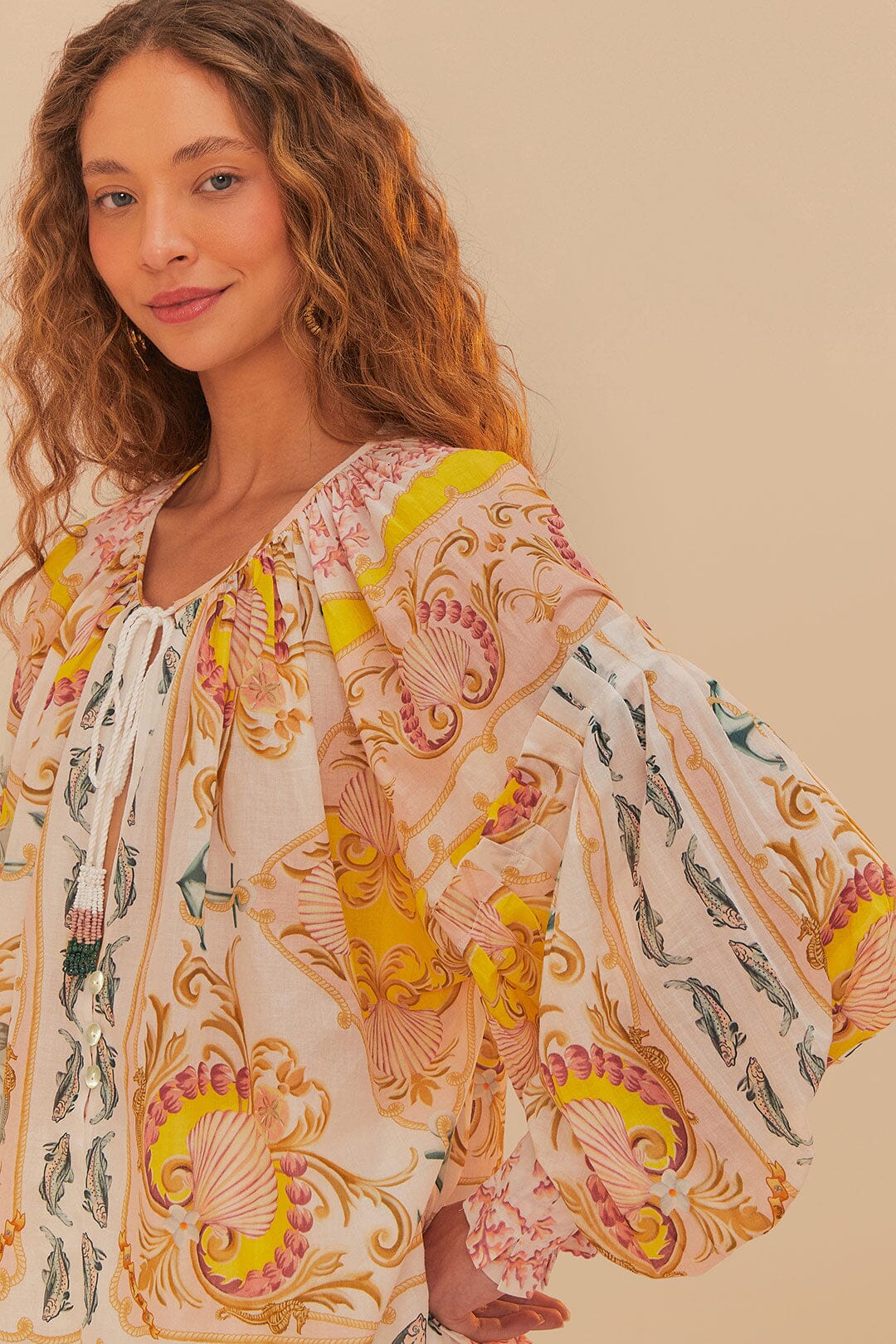 FARM Rio Off-White Maritime Magic Blouse