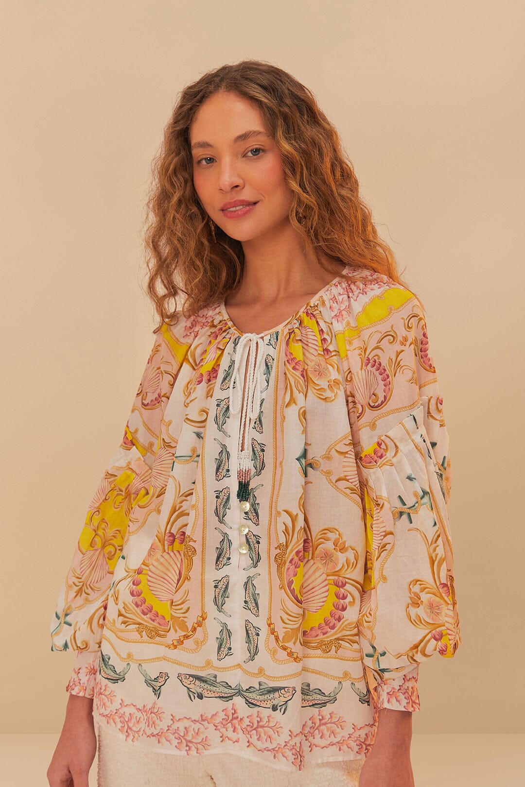 FARM Rio Off-White Maritime Magic Blouse