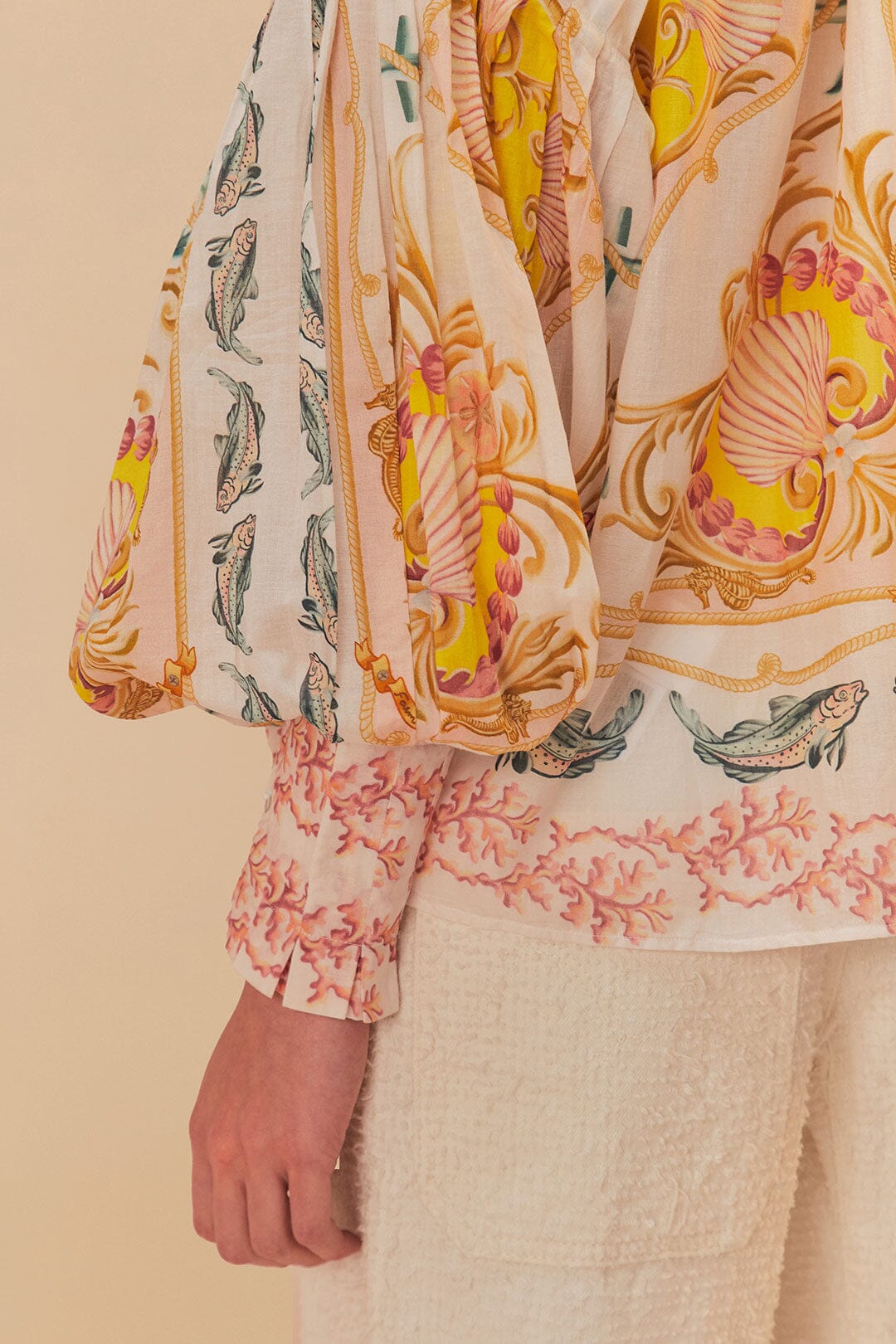 FARM Rio Off-White Maritime Magic Blouse