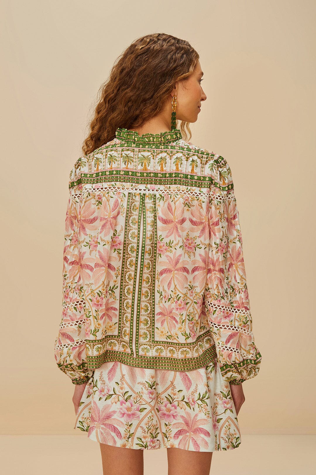 FARM Rio Off-White Palm Dream Blouse