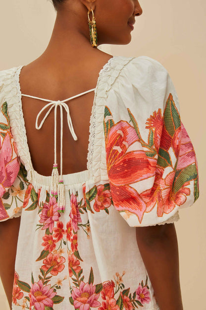 FARM Rio Off-White Summer Fruit Blouse