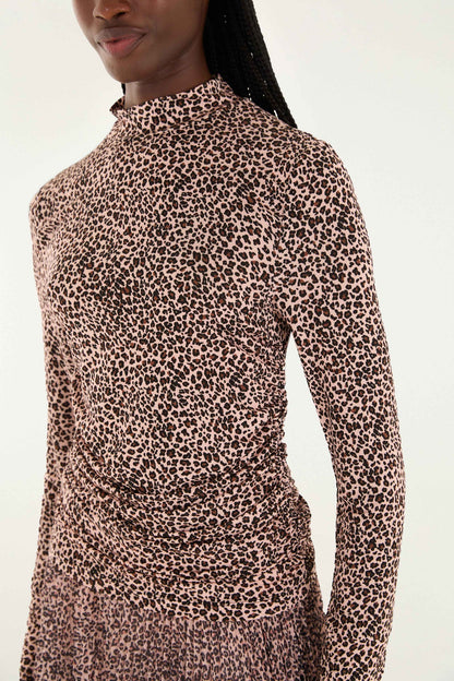 FARM Rio Pink Baby Leopard Jersey Blouse | FARM Rio