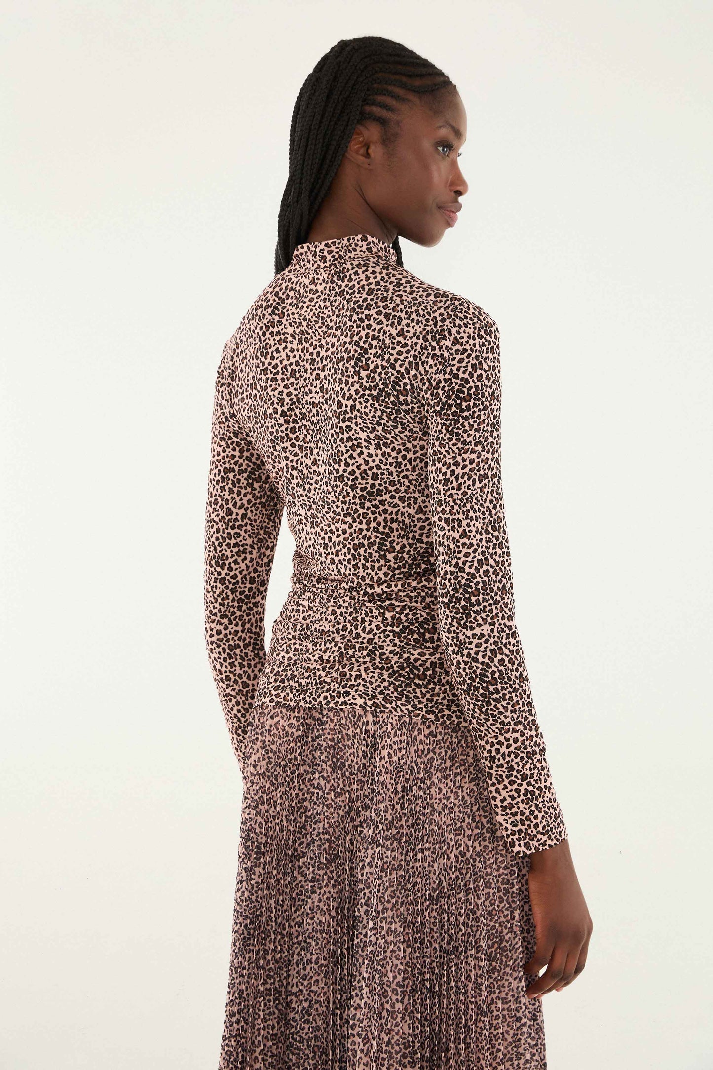 FARM Rio Pink Baby Leopard Jersey Blouse | FARM Rio