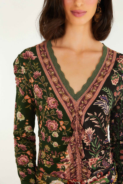 FARM Rio Mixed Winter Garden Long Sleeve Blouse | FARM Rio