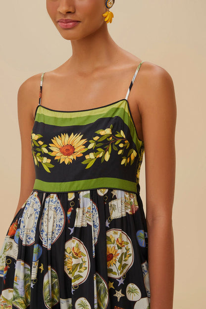 FARM Rio Black Trip Souvenir Maxi Dress
