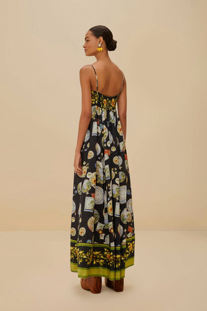 FARM Rio Black Trip Souvenir Maxi Dress