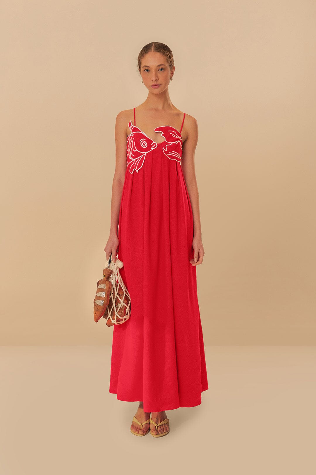 FARM Rio Red Fish Top Maxi Dress