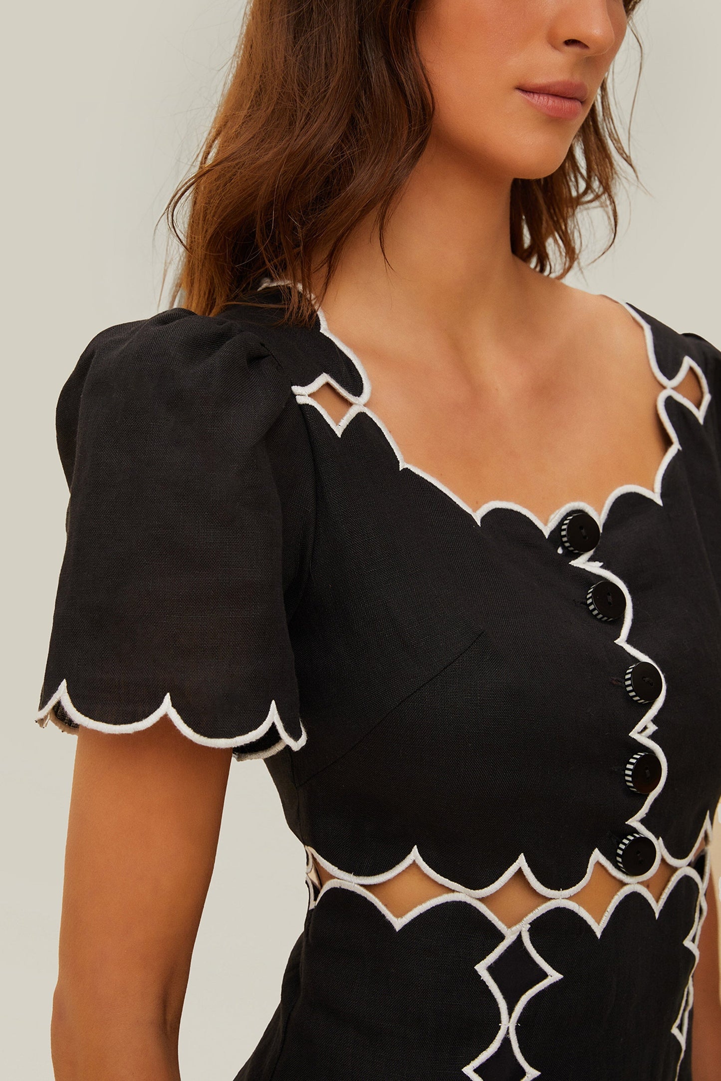FARM Rio Black Short Sleeve LENZING™ ECOVERO™ Euroflax™ Maxi Dress