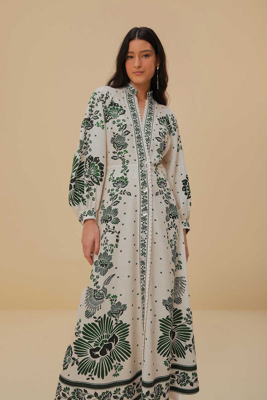 FARM Rio Forest Soul Off-White Maxi Dress