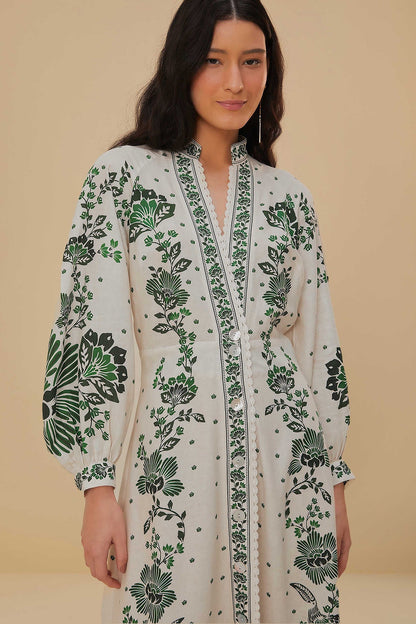 FARM Rio Forest Soul Off-White Maxi Dress