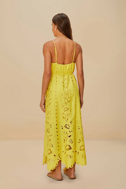 FARM Rio Yellow Richelieu Sleeveless LENZING™ ECOVERO™ Euroflax™ Maxi Dress