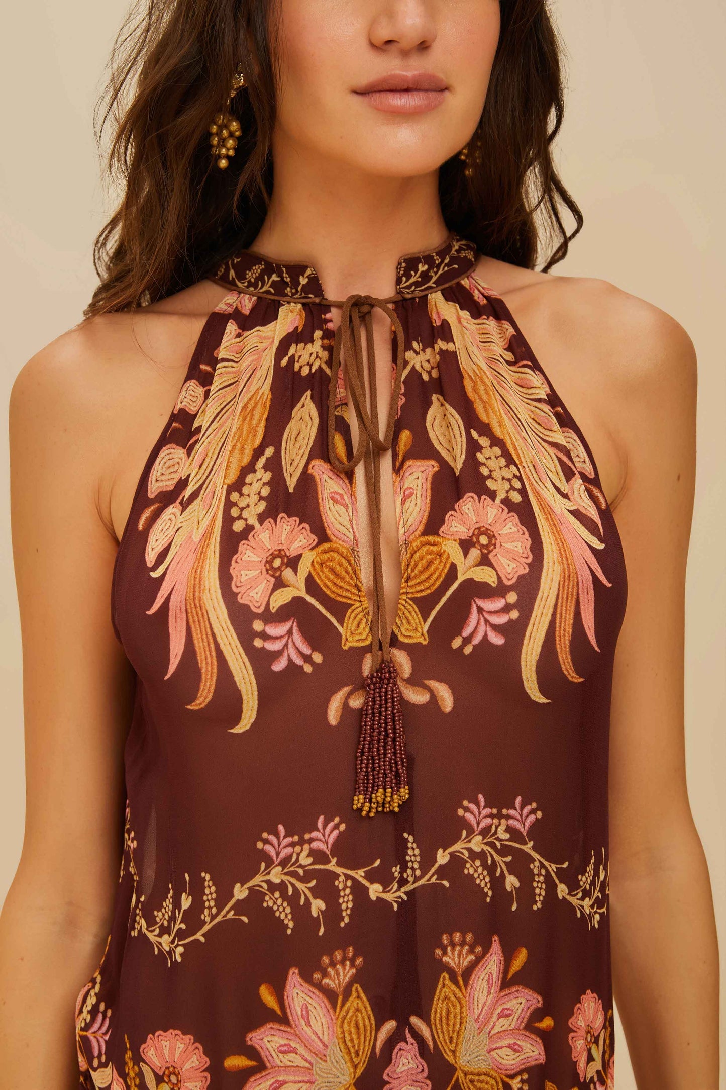 FARM Rio Burgundy Bella Maxi Dress