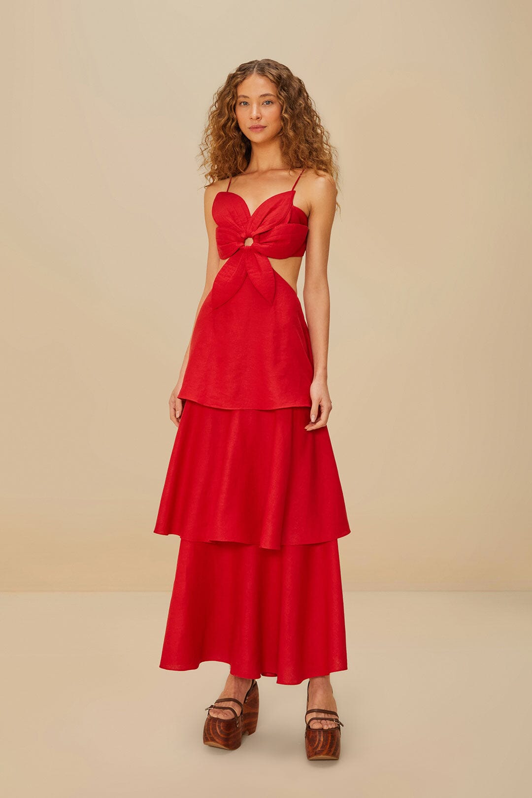FARM Rio Red Flower LENZING™ ECOVERO™ Euroflax™ Maxi Dress
