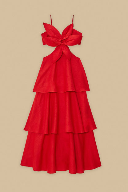FARM Rio Red Flower LENZING™ ECOVERO™ Euroflax™ Maxi Dress