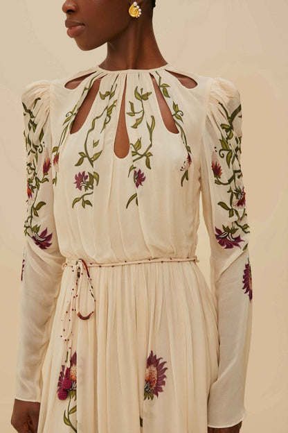 FARM Rio Multicolor Romantic Nature Long Sleeve Maxi Dress
