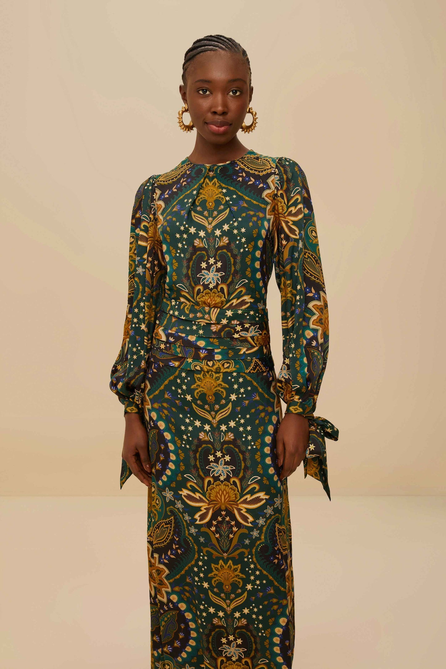 FARM Rio Black Jaipur LENZING™ ECOVERO™ Viscose Maxi Dress