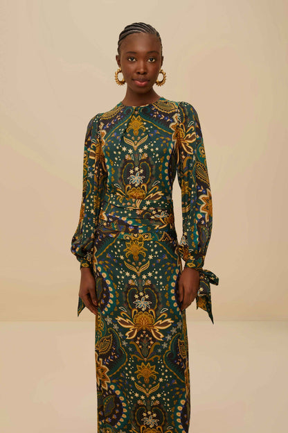 FARM Rio Black Jaipur LENZING™ ECOVERO™ Viscose Maxi Dress