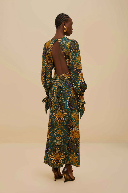 FARM Rio Black Jaipur LENZING™ ECOVERO™ Viscose Maxi Dress